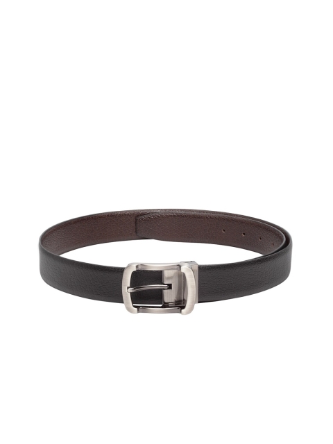 

Teakwood Leathers Men Black Textured Reversible Leather Belt