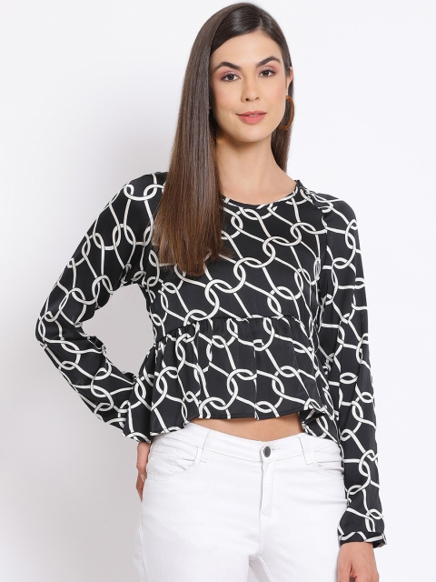 

Oxolloxo Women Black Printed Empire Top