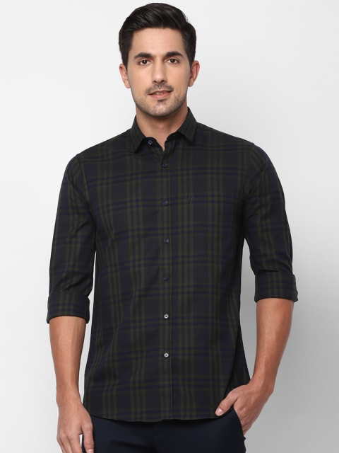 

Allen Solly Men Navy Blue Slim Fit Checked Casual Pure Cotton Shirt