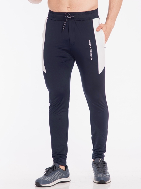 

AESTHETIC NATION Men Navy Blue Solid Slim-Fit Joggers