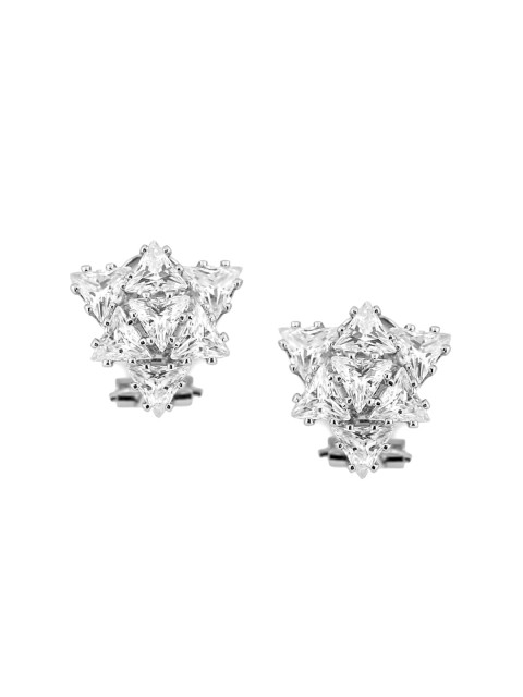 

Foxy Sperks Silver-Toned Contemporary Studs