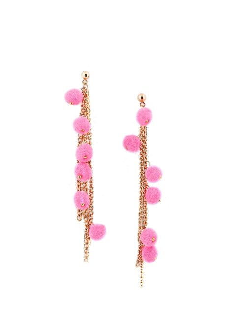 

Foxy Sperks Pink & Gold-Toned Contemporary Drop Earrings
