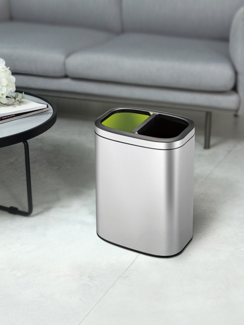 OBSESSIONS Silver-Toned Solid Stainless Steel Open Bin 6 litre