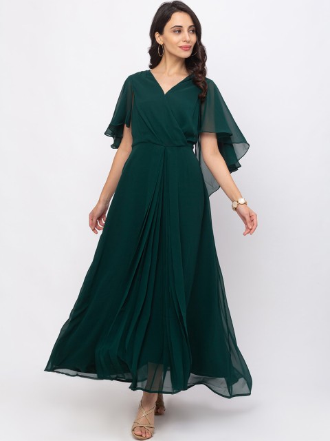 

Iti Women Green Solid Maxi Dress