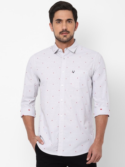 

Allen Solly Men Grey Slim Fit Printed Casual Shirt