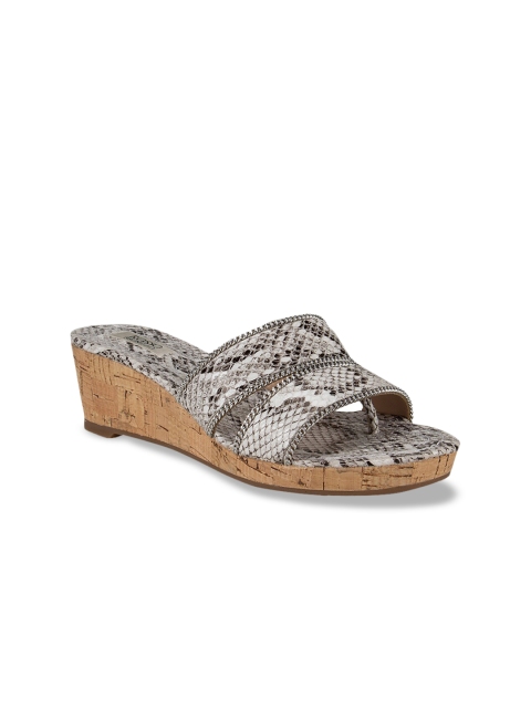 

ROSSO BRUNELLO Women White & Grey Printed Heels