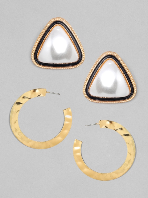 

TOKYO TALKIES X rubans FASHION ACCESSORIES Set Of 2 Gold-Plated Contemporary Earrings