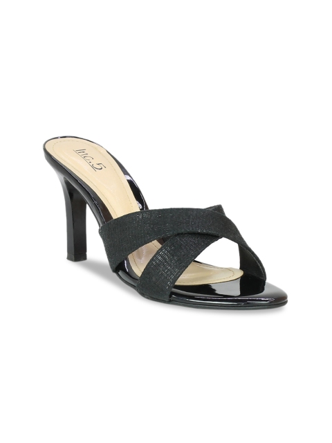 

Inc 5 Women Black Textured Slim Heels
