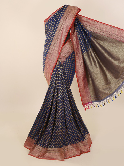 

Pothys Navy Blue Pure Silk Woven Design Banarasi Saree