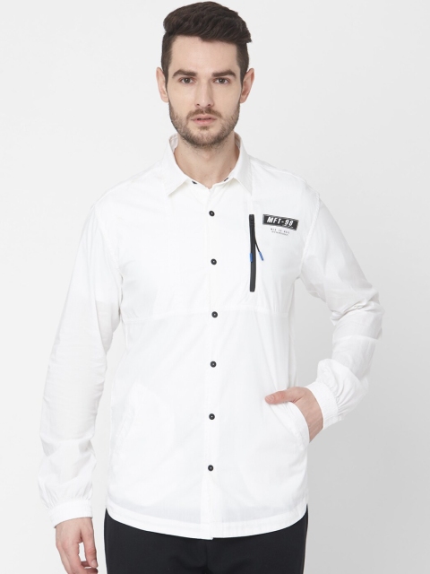 

Mufti Men White Slim Fit Solid Casual Shirt