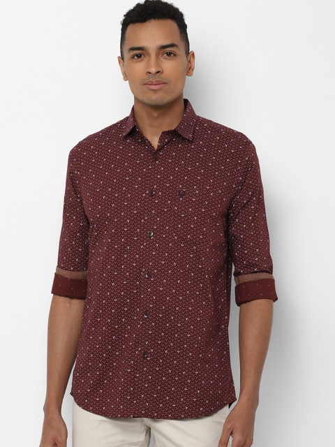 

Allen Solly Men Maroon Slim Fit Printed Casual Shirt