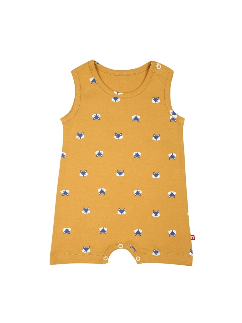 

Nino Bambino Infant Yellow & White Printed Pure Organic Cotton Romper