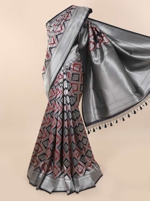 

Pothys Black & Red Pure Silk Woven Design Banarasi Saree