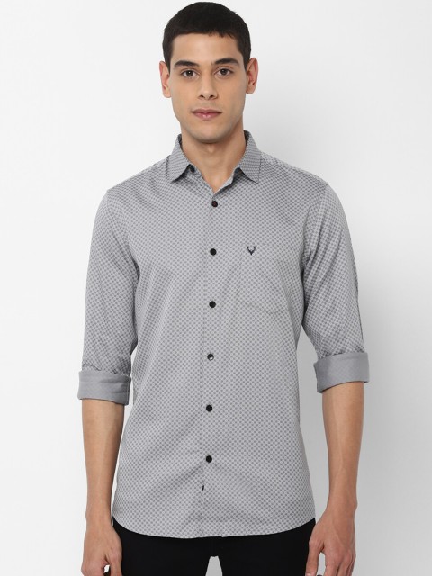 

Allen Solly Men Grey Slim Fit Printed Casual Shirt