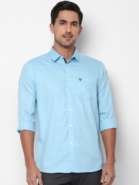 

Allen Solly Men Turquoise Blue Slim Fit Solid Casual Shirt