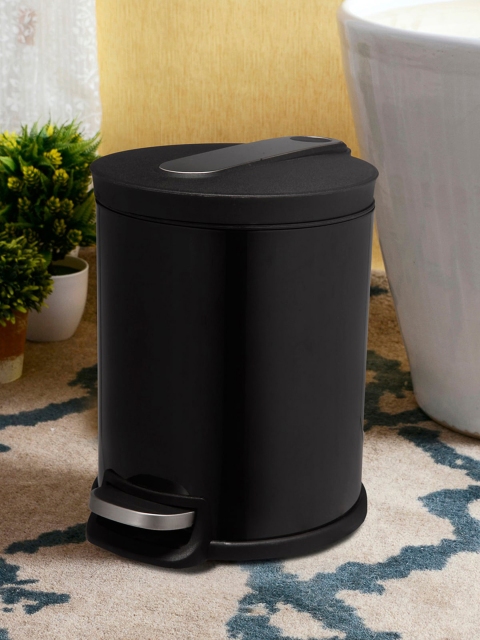 

OBSESSIONS Black Solid Stainless Steel Step Bin 5 litre