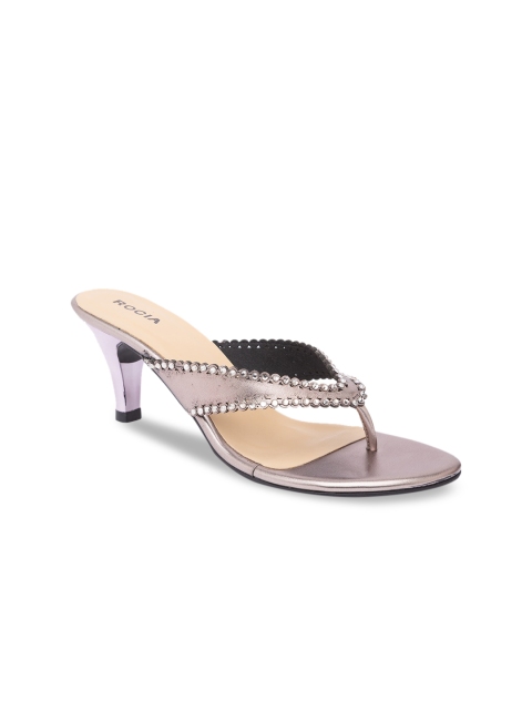 

Rocia Women Gunmetal-Toned Embellished Sandals, Metallic