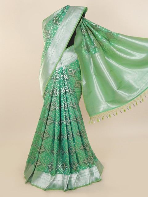 

Pothys Green Pure Silk Woven Design Banarasi Saree