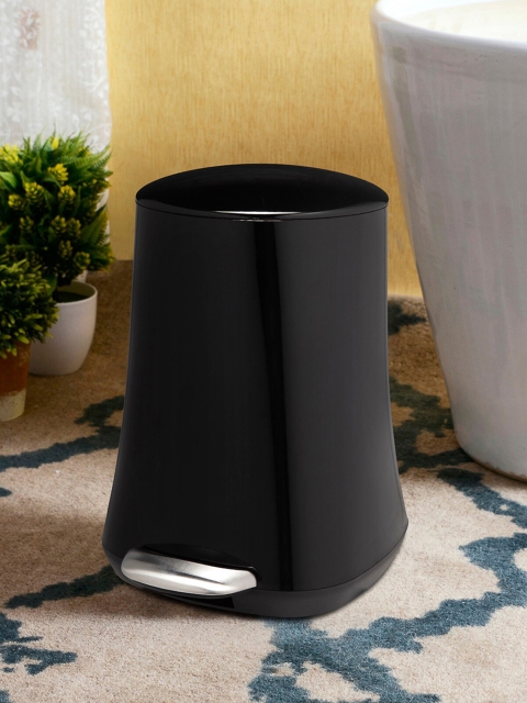 

OBSESSIONS Black Solid Stainless Steel Step Bin 5 Litre