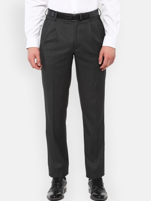 

Louis Philippe Men Black Regular Fit Solid Formal Trousers