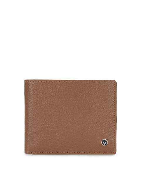 

Allen Solly Men Tan Brown Textured Leather Two Fold Wallet