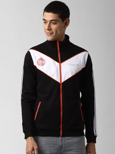 

Peter England Casuals Men Black Colourblocked Sweatshirt