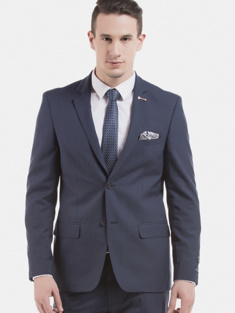 

Arrow Men Blue Solid Single-Breasted Formal Two-Piece Suit