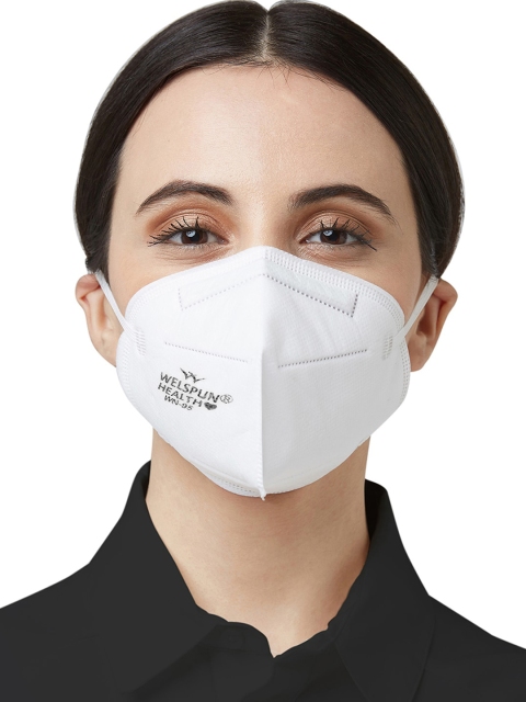 

Welspun Unisex Pack Of 5 White Solid WN95 Breathable BIS Certified Mask