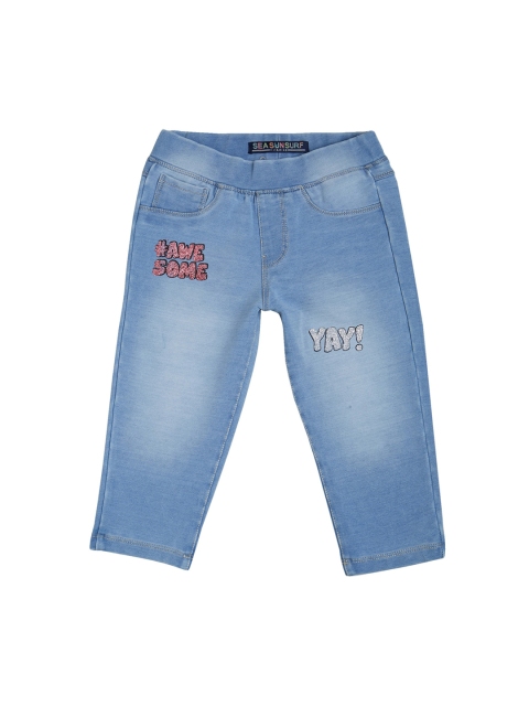 

VITAMINS Girls Blue Washed Denim Jeggings
