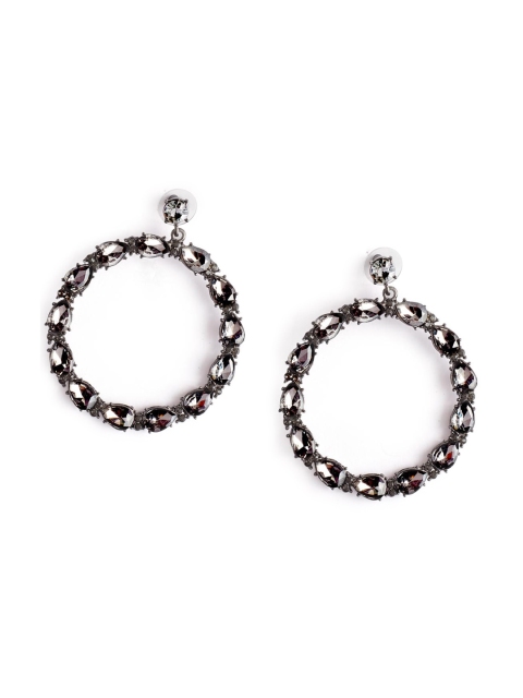 

Foxy Sperks Black Circular Drop Earrings