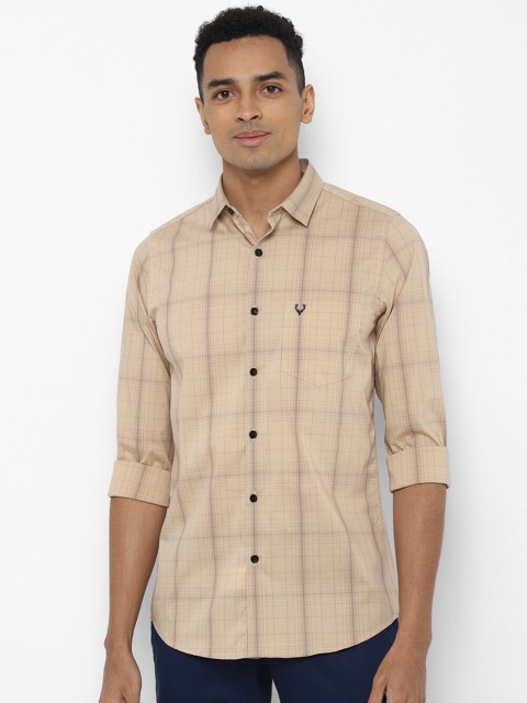 

Allen Solly Men Beige Slim Fit Checked Casual Shirt