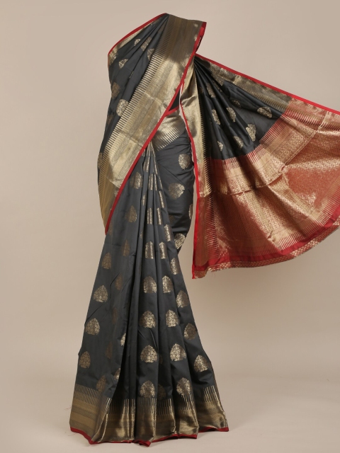 Pothys Grey Woven Design Jute Silk Saree