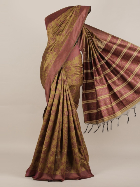 

Pothys Green Woven Design Jute Silk Saree