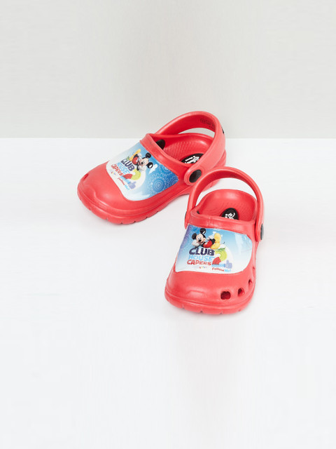 

max Boys Red & Blue Mickey Mouse Club Printed Clogs