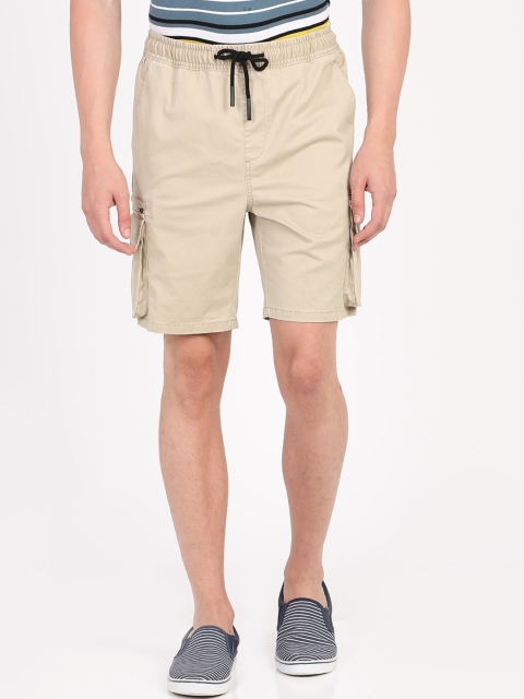 

Breakbounce Men Beige Solid Regular Fit Cargo Shorts