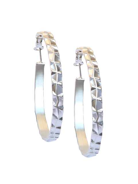 

Foxy Sperks Silver-Toned Circular Hoop Earrings