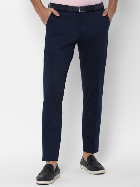 

Allen Solly Men Navy Blue Slim Fit Solid Regular Trousers