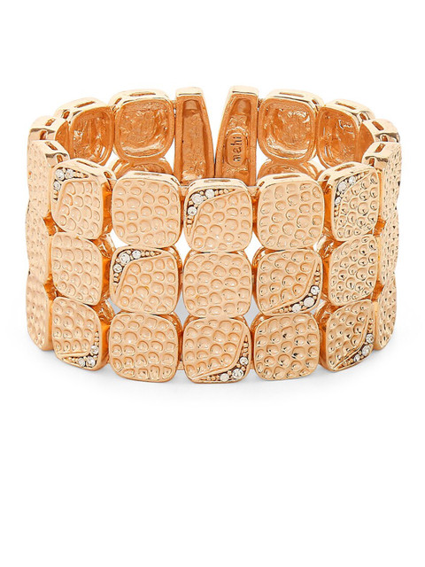 

Mahi Rose-Gold Plated White Crystal Studded Kada Cuff Bracelet