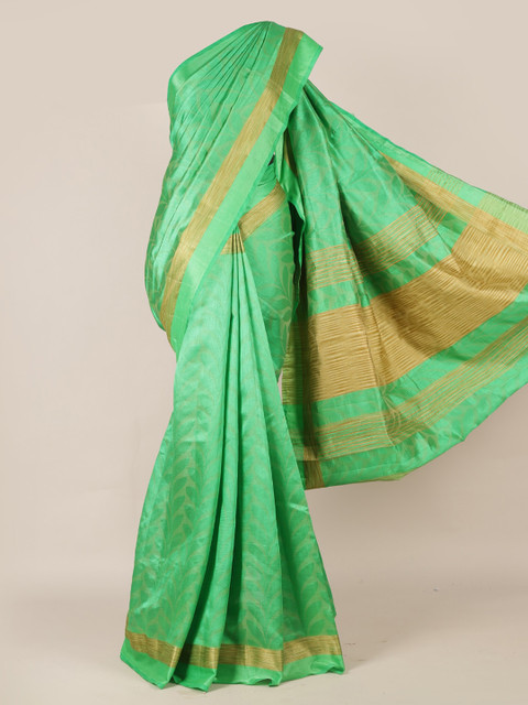 

Pothys Green Woven Design Jute Silk Saree