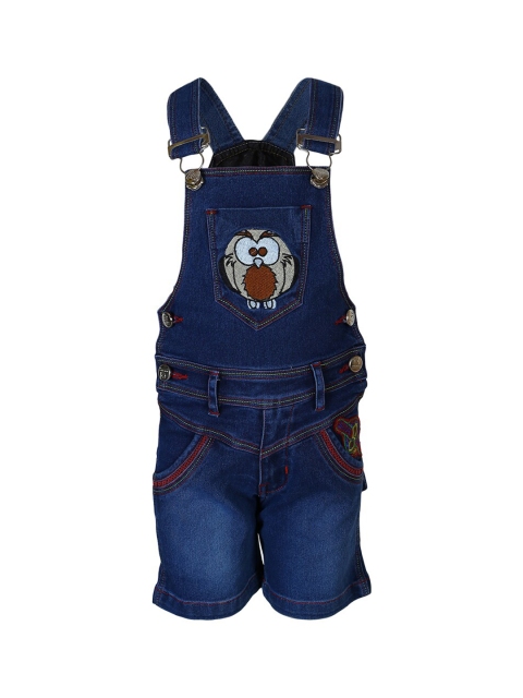 

FirstClap Kids Blue Solid Denim Dungarees