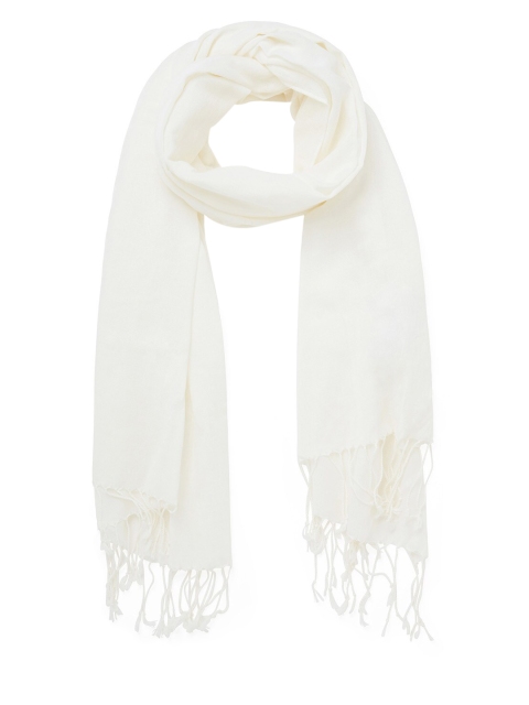 

Forever New Women White Solid Melissa Tassel Scarf