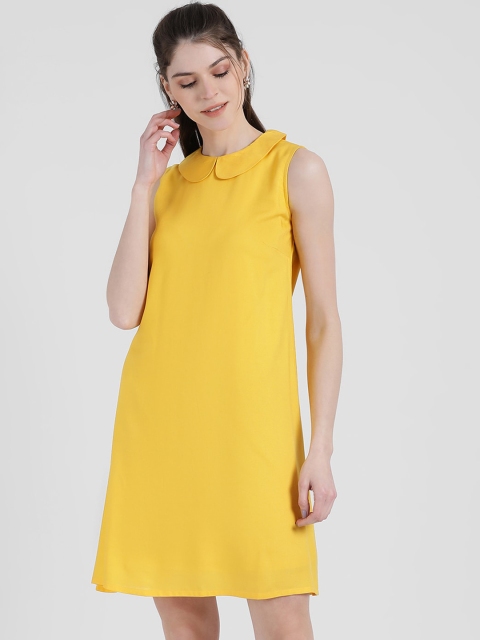 

Zink London Women Yellow Solid A-Line Dress