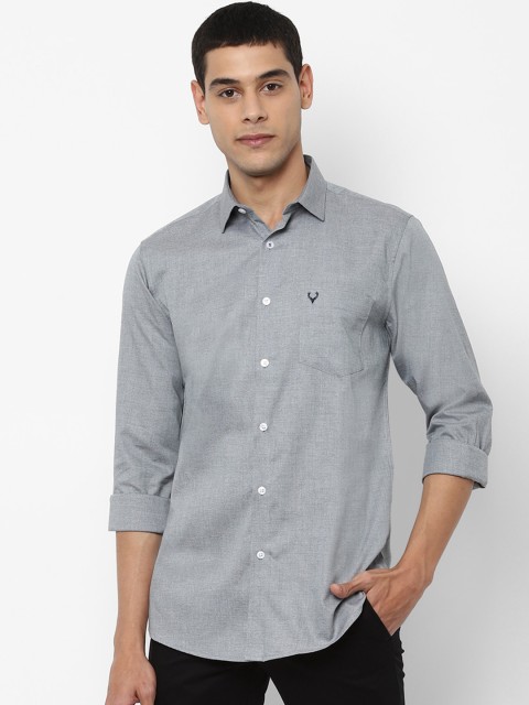 

Allen Solly Men Grey Slim Fit Solid Casual Shirt
