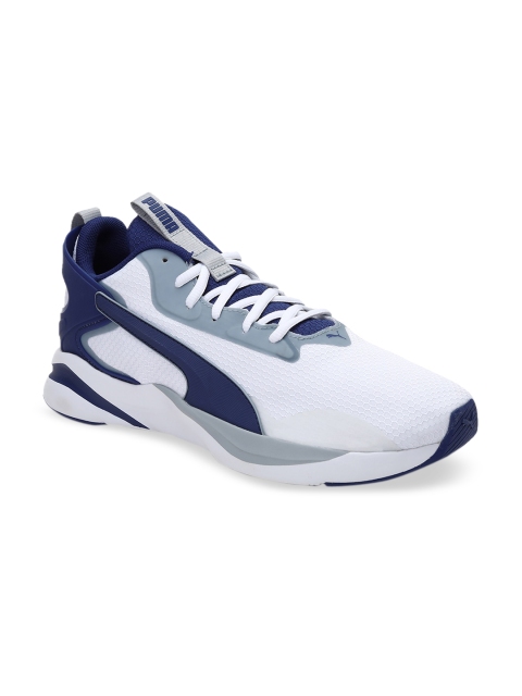 

Puma Men White & Blue Softride Rift Tech Ripstop Running Shoes