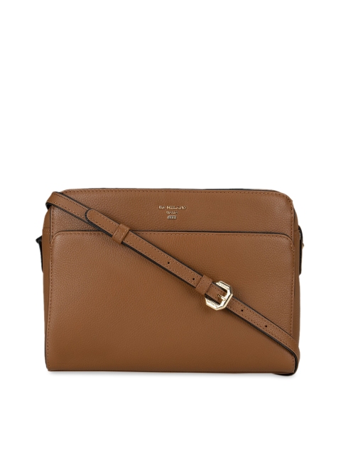 

Da Milano Olive Green Solid Leather Sling Bag