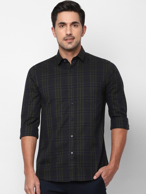 

Allen Solly Men Navy Blue Slim Fit Checked Casual Shirt