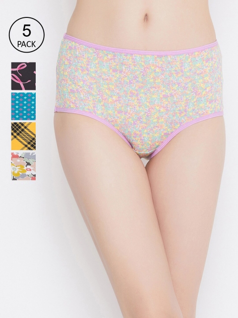 

Clovia Women Pack of 5 Basic Briefs COMPNC795, Yellow