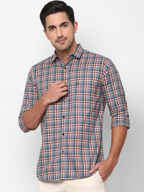 

Allen Solly Men Grey Slim Fit Checked Casual Shirt