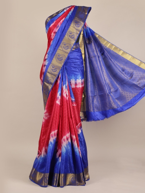 

Pothys Multicoloured Printed Jute Silk Saree with Zari Border, Multi