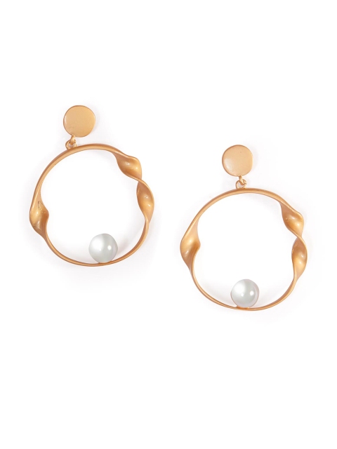 

Foxy Sperks Gold-Toned Circular Drop Earrings